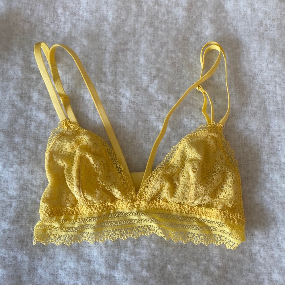 Victoria's Secret Lace Triangle Yellow Bralette